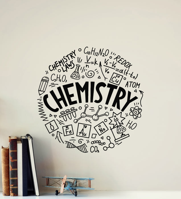 Vinyl Wall Decal Lettering Chemistry Education Science Molecule School Stickers Mural (g8509)