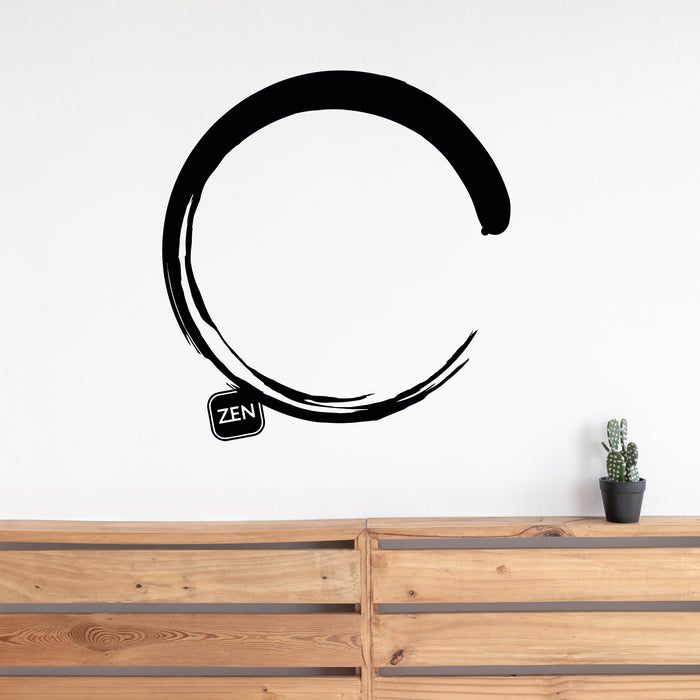 Vinyl Wall Decal Enso Circle Zen Japanese Calligraphy Art Stickers Mural Unique Gift (475ig)
