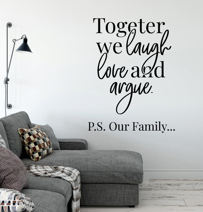 Vinyl Wall Decal Lettering Together Our Family Quote Words Stickers Mural (g8696)