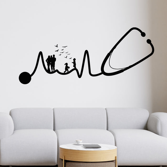 Vinyl Wall Decal Health Care Family Clinic Stethoscope Decor Stickers Mural (g9782)