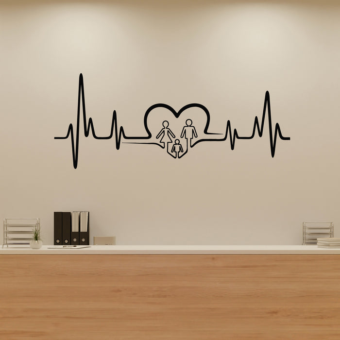 Vinyl Wall Decal Heartbeat Make Family Heart Symbol Health Care Stickers Mural (g9240)