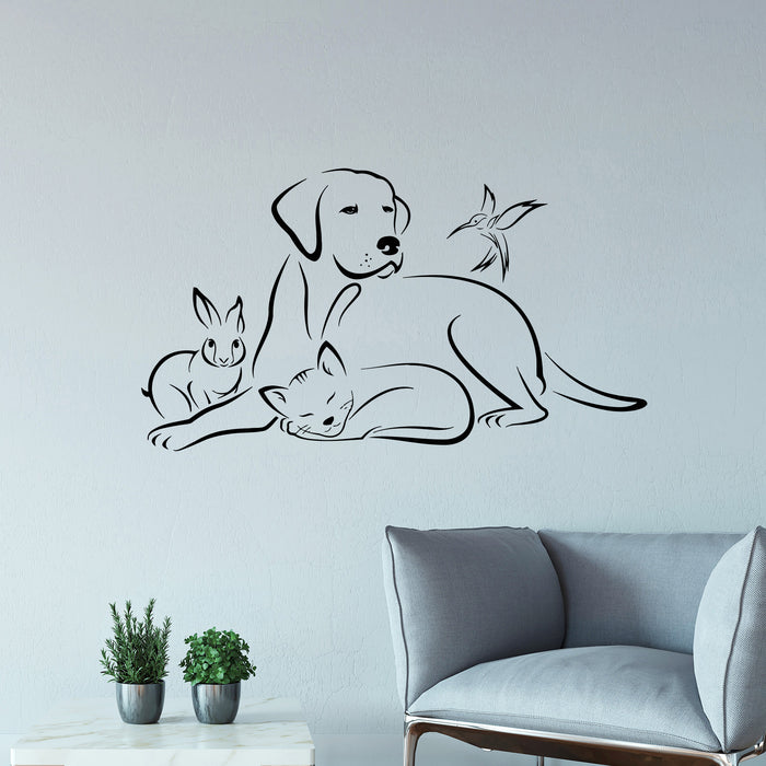 Vinyl Wall Decal Pets Animals Dog Cat Veterinary Medicine Stickers Unique Gift (ig3380)
