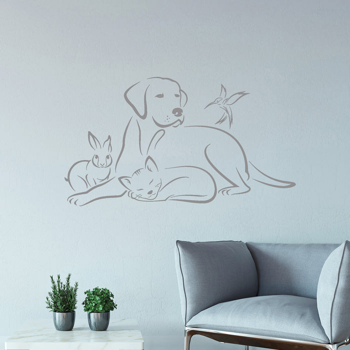 Vinyl Wall Decal Pets Animals Dog Cat Veterinary Medicine Stickers Unique Gift (ig3380)