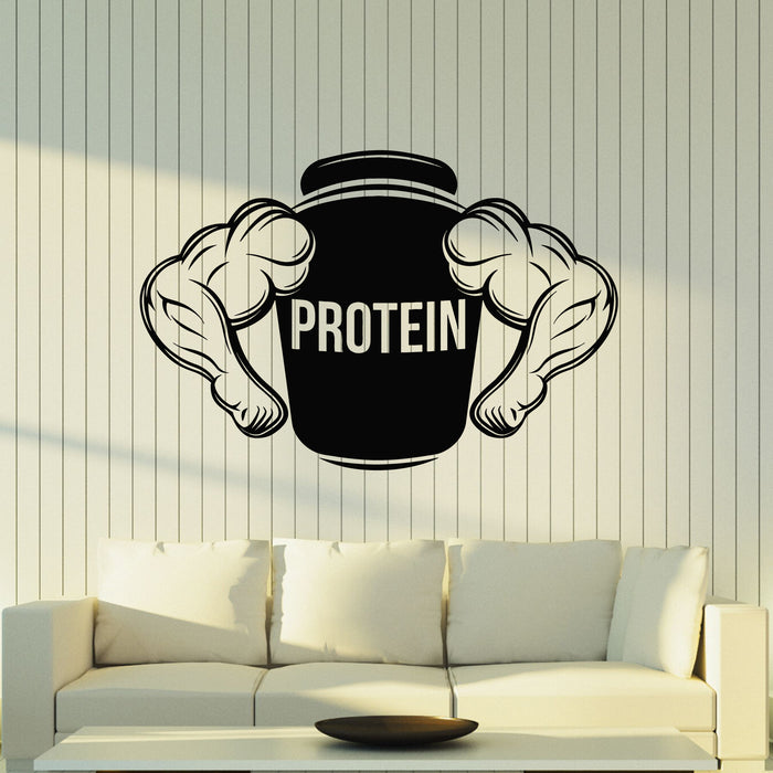 Vinyl Wall Decal Protein Albumen Muscle Sports Shop Health Care Stickers Mural (g8576)