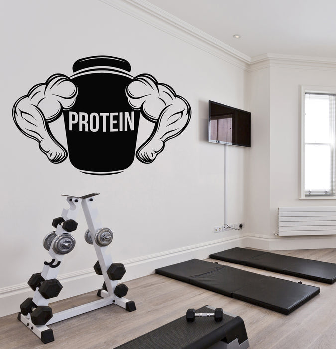 Vinyl Wall Decal Protein Albumen Muscle Sports Shop Health Care Stickers Mural (g8576)