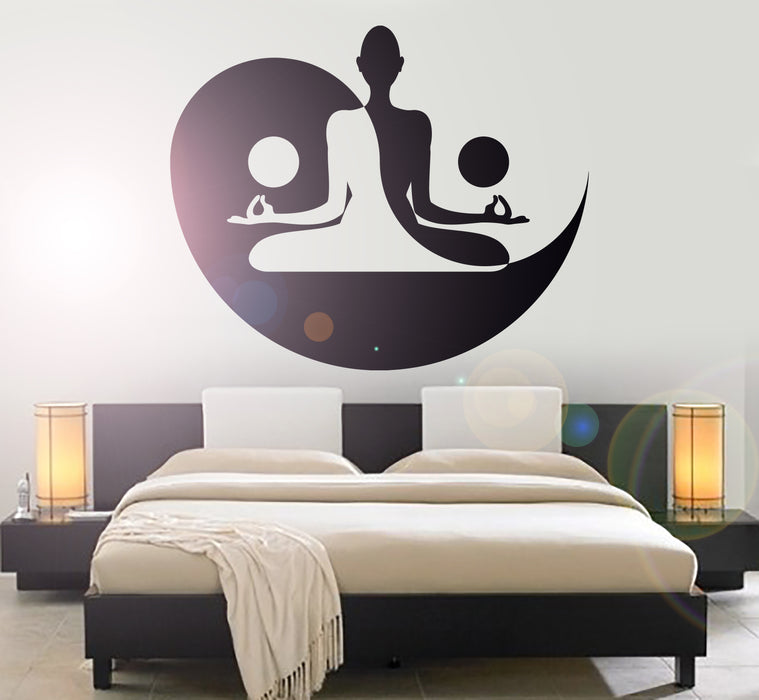 Vinyl Wall Decal Yin Yang Yoga Zen Meditation Bedroom Decor Stickers (120ig)