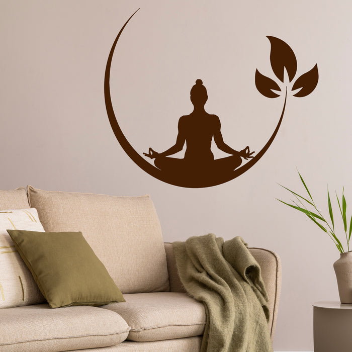 Vinyl Wall Decal Yoga Meditation Room Buddhist Zen Stickers Bedroom Unique Gift (ig4132)