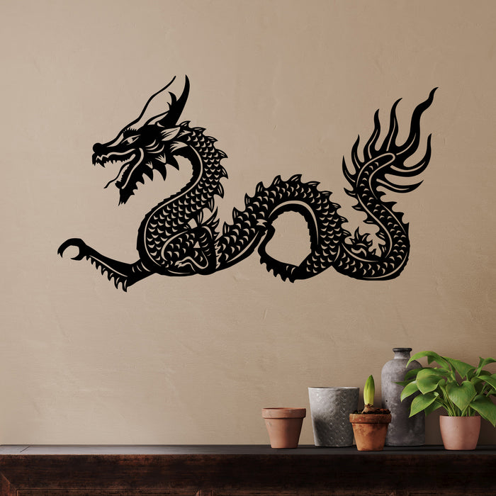 Vinyl Wall Decal Chinese Dragon Asian Decor Oriental Style Stickers Unique Gift (ig4257)