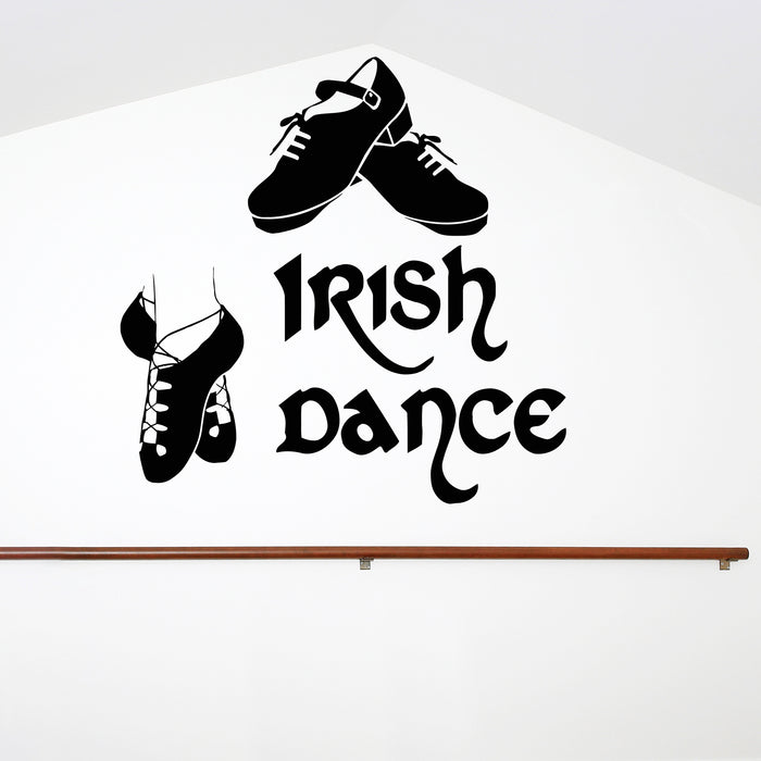 Vinyl Wall Decal Irish Dance Ireland Dancer Celtic Art Stickers Unique Gift (ig4283)
