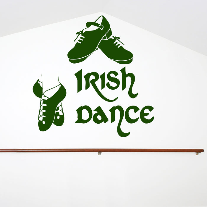 Vinyl Wall Decal Irish Dance Ireland Dancer Celtic Art Stickers Unique Gift (ig4283)