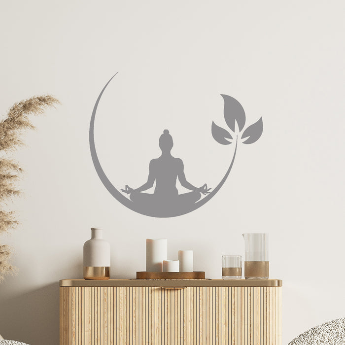 Vinyl Wall Decal Yoga Meditation Room Buddhist Zen Stickers Bedroom Unique Gift (ig4132)