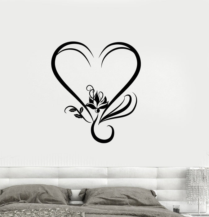 Vinyl Decal Lotus Yoga Heart Love Bedroom Decor Wall Stickers Decor (001ig)