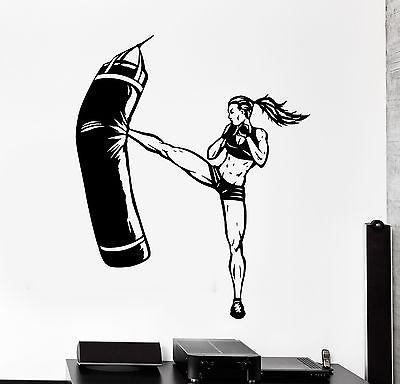 Wall Stickers Kickboxing Strong Woman Sports Gym Art Mural Vinyl Decal Unique Gift (ig2006)