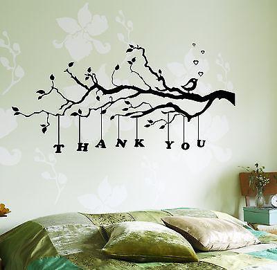 Wall Decal Tree Branch Thank You Vinyl Sticker Unique Gift (z3635)