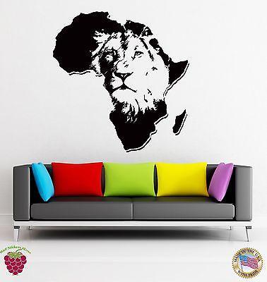 Wall Stickers Vinyl Animal Africa Lion Predator  Decor For Living Room Unique Gift (z1688)