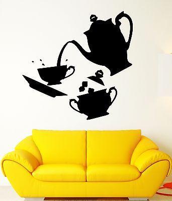 Tea Time Vinyl Decal Coffee Kitchen Decor Home Dining Room Wall Sticker Unique Gift (ig2336)