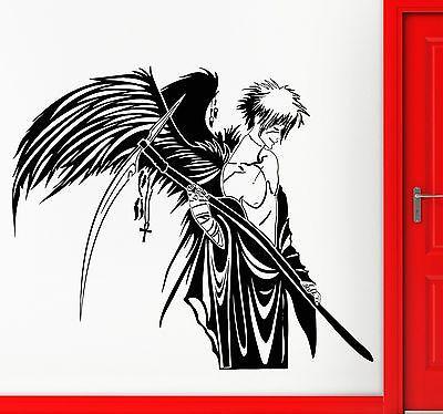 Wall Stickers Vinyl Decal Angel of Death Warrior Wings Anime Manga Unique Gift (ig1781)