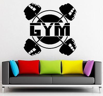 Wall Sticker Vinyl Decal Powerlifting Gym Sport Bodybuilding Barbell Unique Gift (ig2192)
