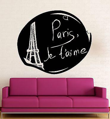 Paris Wall Stickers France Europe Eiffel Tower Travel Vinyl Decal Unique Gift (ig932)
