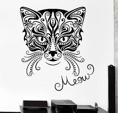 Wall Decal Animal Cat Pets Kitty Meow Vinyl Decal Unique Gift (z3148)