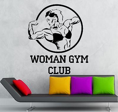 Woman Gym Club Vinyl Decal Sport Bodybuilding Fitness Wall Stickers Unique Gift (ig2318)