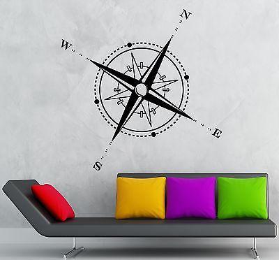 Wall Sticker Vinyl Decal Travel Geography Compass Windrose Unique Gift (ig1219)