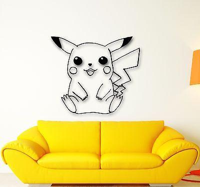 Wall Stickers Vinyl Decal Pokemon Pikachu Anime Kids Baby Room Nursery (ig1093)