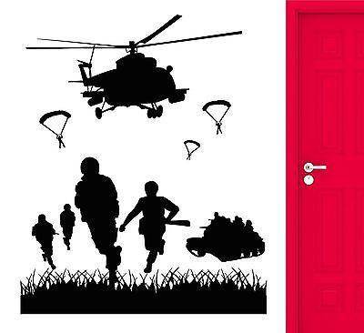 Wall Sticker War Military Air Force Marines Soldiers Helicopter Decal Unique Gift (ig2419)
