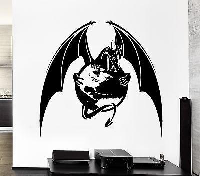 Wall Decal Dragon Planet Earth Capture Wings Monster Vinyl Stickers Unique Gift (ed138)
