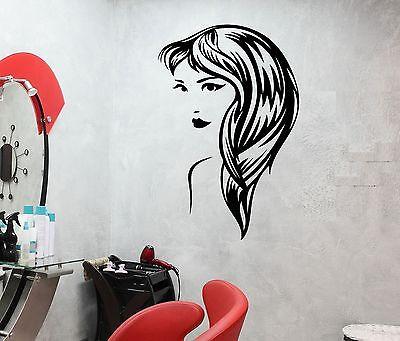 Wall Decal Sexy Girl Fashion Hairstyle Beauty Salon Hair Vinyl Stickers Unique Gift (ed244)