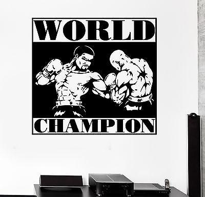 Wall Sticker Sport Boxing Worls Champion Fighting Vinyl Decal Unique Gift (z2977)