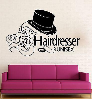Wall Sticker Vinyl Decal Hairdresser Beauty Salon Unisex Hair Salon Unique Gift (ig2018)