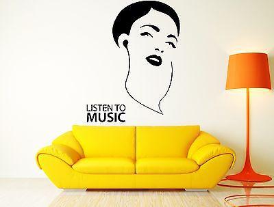 Vinyl Decal Wall Stickers Headphones Music Rock Pop Art For Living Room Unique Gift (z2619)