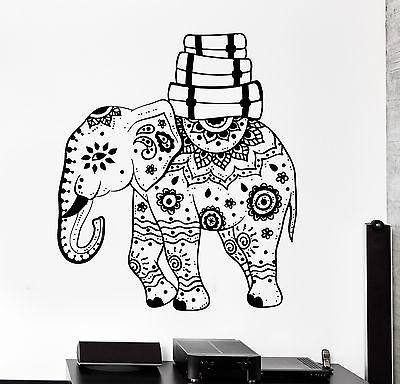 Wall Vinyl Elephant African Animal Ornament Mural Vinyl Decal Unique Gift (z3341)