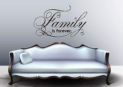 Wall Stickers Vinyl Decal Quote Family Is Forever Home Decor ig1445