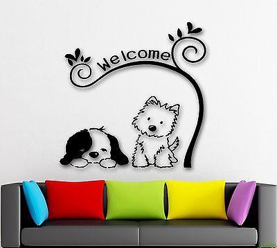 Wall Stickers Dog Cute Animal Pet Welcome Nursery Kids Room Vinyl Decal Unique Gift (ig1337)
