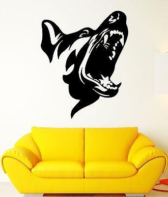 Vinyl Decal Angry Dog Scary Wall Sticker Patrol Animal Security Pet Garage Man Cave Decor Unique Gift (ig707)