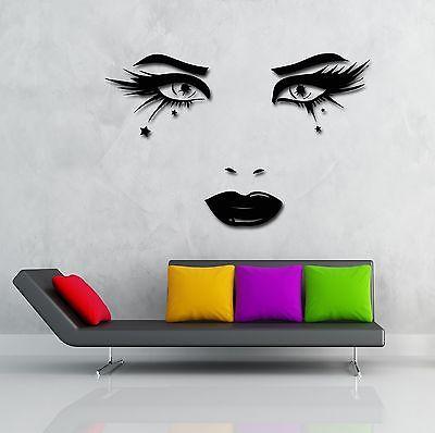 Wall Stickers Vinyl Decal Beatiful Eyes Long Lashes Full Lips Unique Gift (z1921)