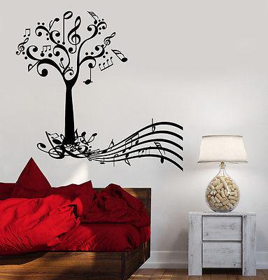 Wall Vinyl Music Tree Notes Flower Guaranteed Quality Decal Unique Gift (z3525)