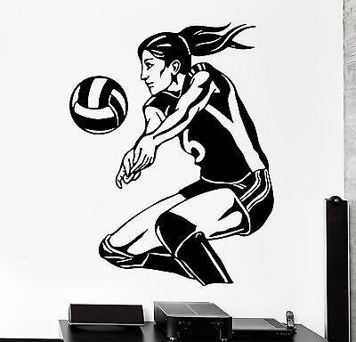 Wall Sticker Sport Volleyball Player Beach Woma Girl Female Vinyl Decal Unique Gift (z3068)