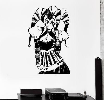 Wall Stickers Gothic Sexy Girl Joker Cards Gambling Mural Vinyl Decal Unique Gift (ig1926)