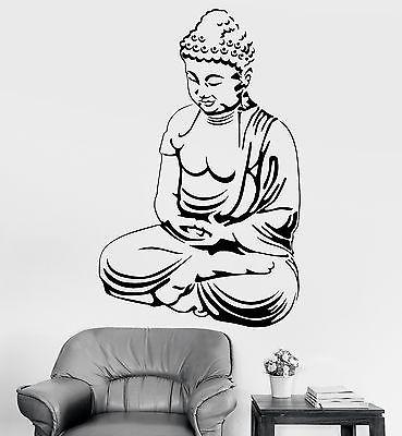 Wall Sticker Buddha Sitting Zen OM Chakra Relaxation Vinyl Decal Unique Gift (z2924)