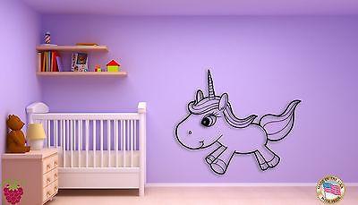 Wall Sticker Baby Unicorn With Lashes Coolest Decor For Kids  Unique Gift z1448