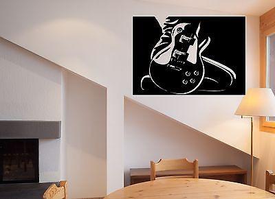 Wall Vinyl Sticker Decal Rock Star Acoustic Guitar Rock n Roll Music Note Unique Gift (z647)