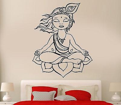 Wall Sticker Yoga Buddha Buddhism Om Zen Cool Art Bedroom Unique Gift (z2583)
