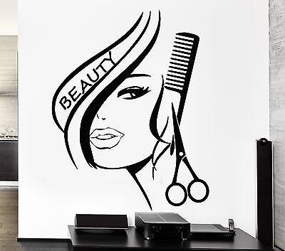 Vinyl Wall Decal Hair Beauty Salon Barbershop Hairdresser Sexy Girl Stickers Mural (ig1736)