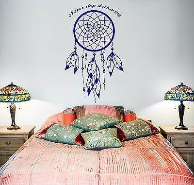 Wall Decal Dream Catcher Dreamcatcher Talisman Quote Never Stop Dreaming Unique Gift (z2783)