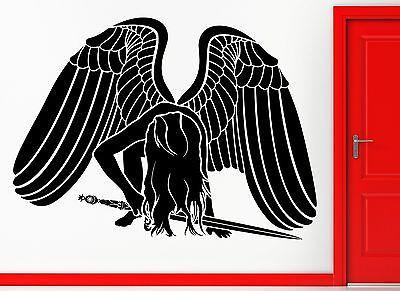 Wall Stickers Vinyl Decal Fallen Angel With Sword And Wings Gothic  Unique Gift (z2340)