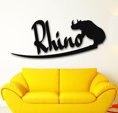Vinyl Wall Decal Rhino African Animal Nature Tribal Stickers Unique Gift (ig222)