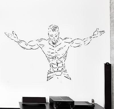 Wall Stcker Sport Bodybuilding Bodybuilder Muscle Guy Vinyl Decal Unique Gift (z3072)